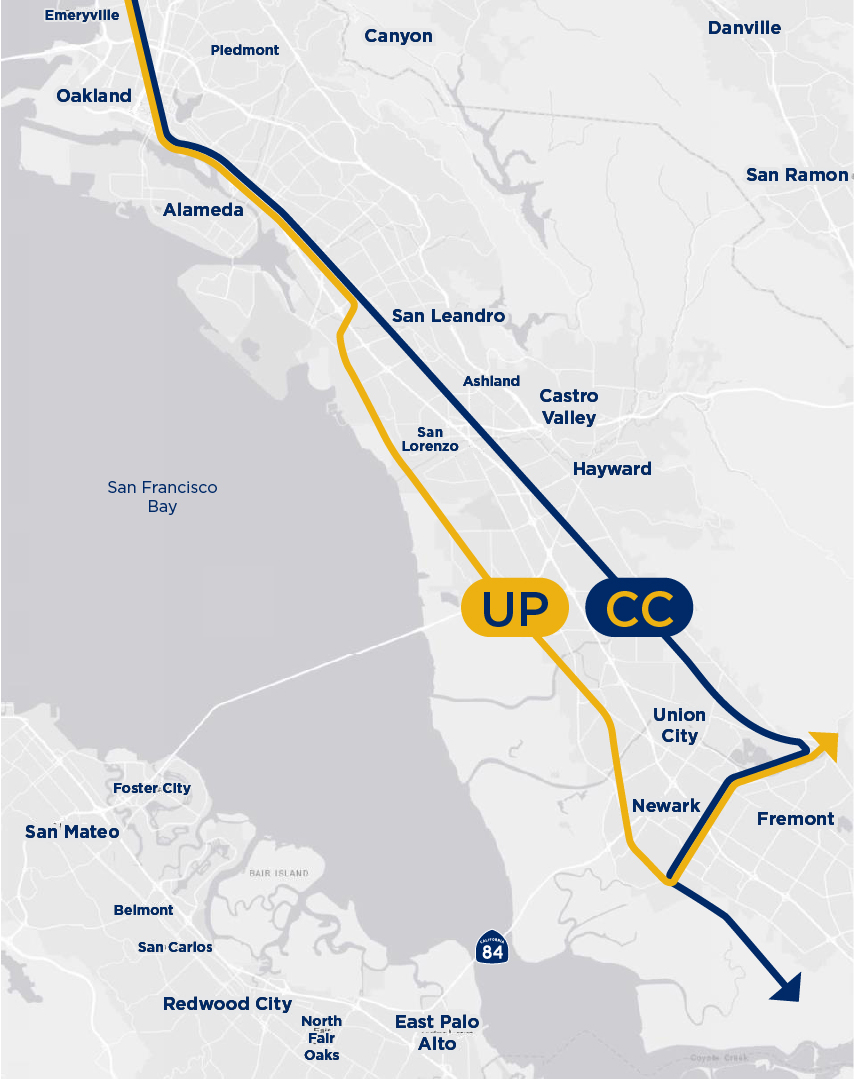 Map showing UP and CC